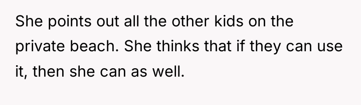 She points out all the other kids on the private...