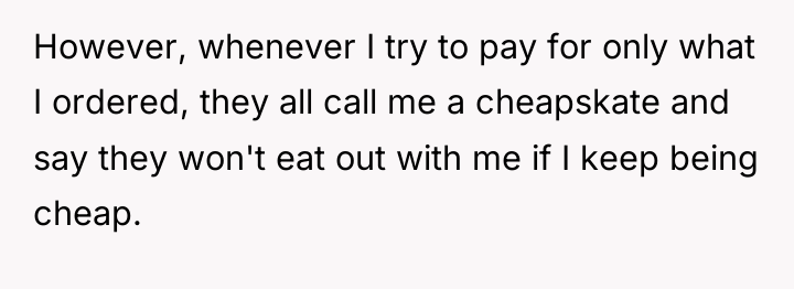 However, whenever I try to pay for only what I...