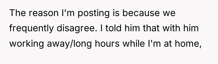 The reason I'm posting is because we frequently disagree. I...