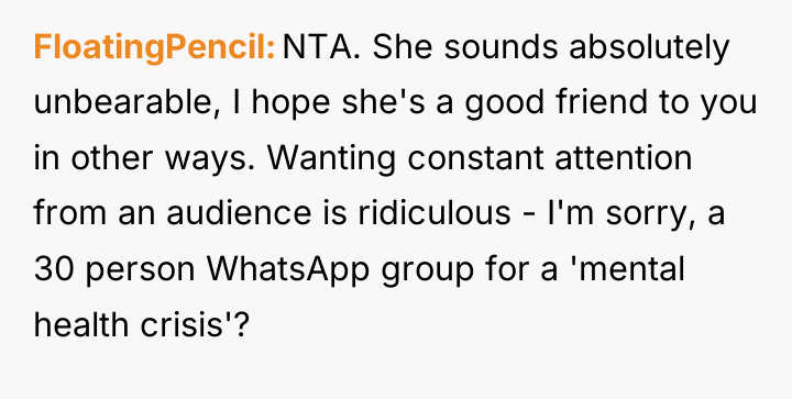 FloatingPencil NTA. She sounds absolutely unbearable, I hope she's a...