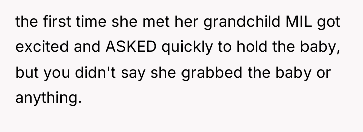 the first time she met her grandchild MIL got excited...