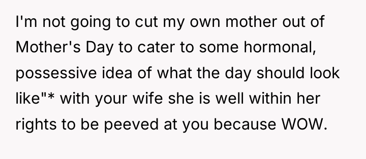 I'm not going to cut my own mother out of...