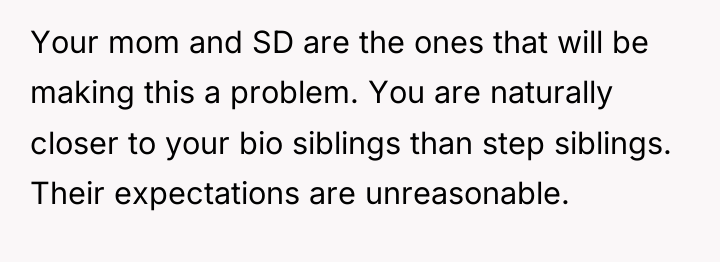 Your mom and SD are the ones that will be...