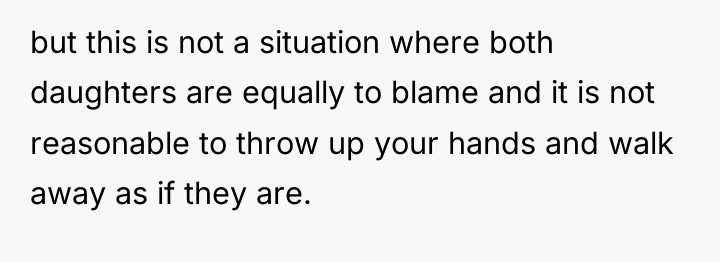 but this is not a situation where both daughters are...