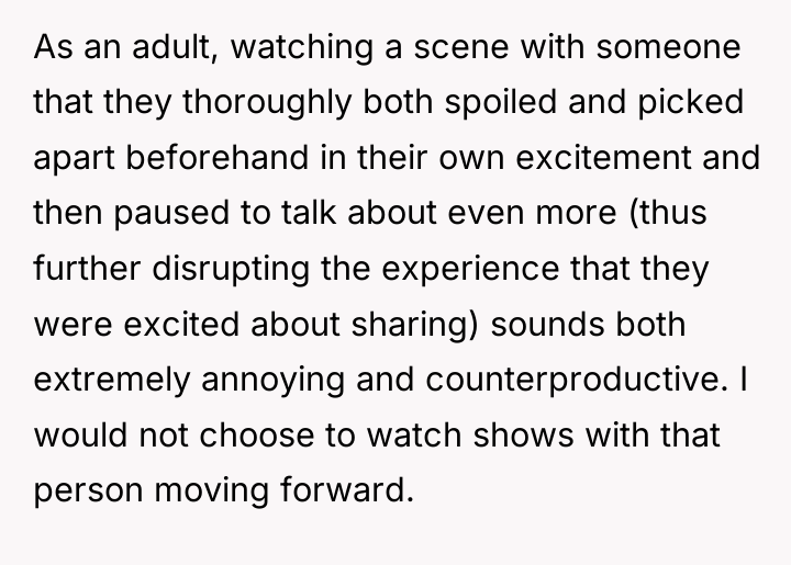 As an adult, watching a scene with someone that they...