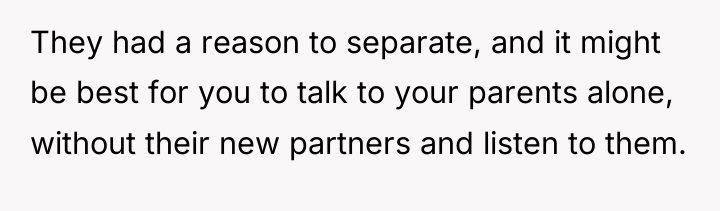 They had a reason to separate, and it might be...