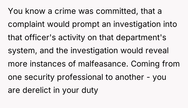 You know a crime was committed, that a complaint would...