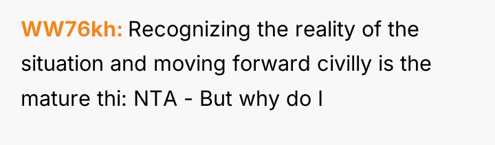 WW76kh Recognizing the reality of the situation and moving forward...