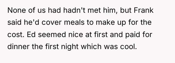 None of us had hadn't met him, but Frank said...
