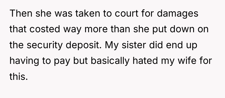 Then she was taken to court for damages that costed...