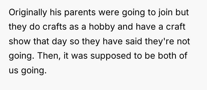 Originally his parents were going to join but they do...