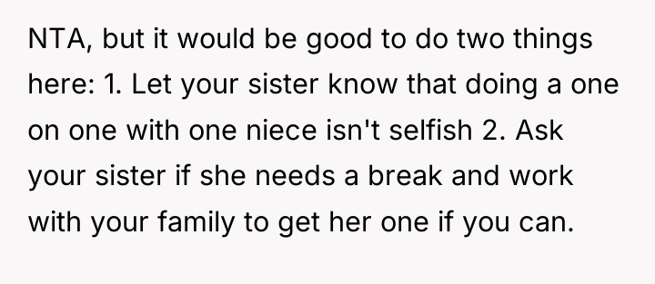 NTA, but it would be good to do two things...