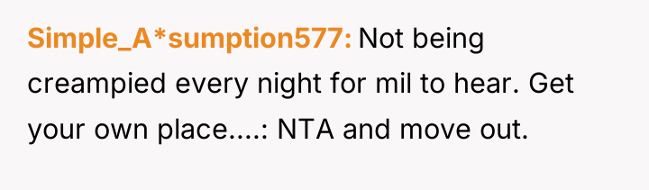 Simple_A*sumption577 Not being creampied every night for mil to hear....