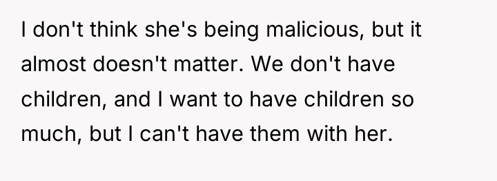 I don't think she's being malicious, but it almost doesn't...