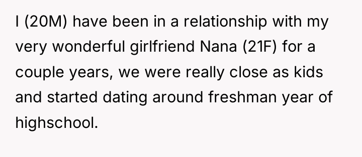 I (20M) have been in a relationship with my very...