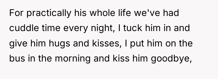 For practically his whole life we've had cuddle time every...
