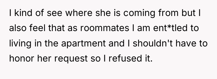 I kind of see where she is coming from but...