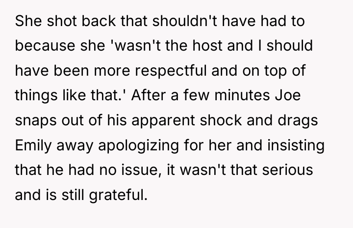 She shot back that shouldn't have had to because she...