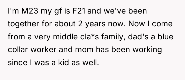 I'm M23 my gf is F21 and we've been together...