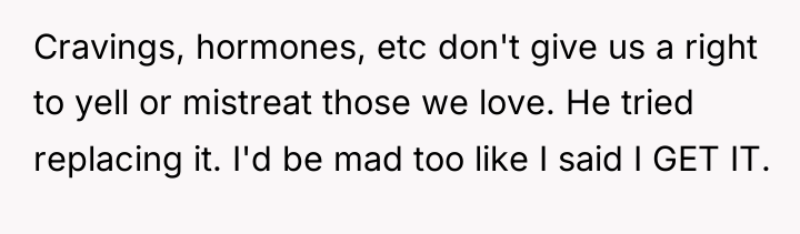 Cravings, hormones, etc don't give us a right to yell...