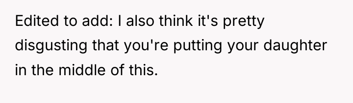 Edited to add: I also think it's pretty disgusting that...