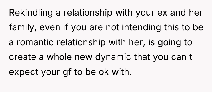 Rekindling a relationship with your ex and her family, even...
