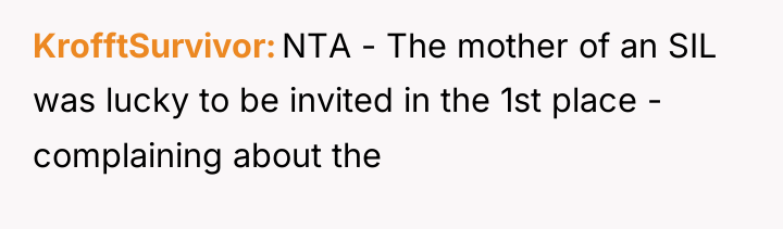 KrofftSurvivor NTA - The mother of an SIL was lucky...
