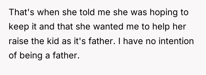 That's when she told me she was hoping to keep...