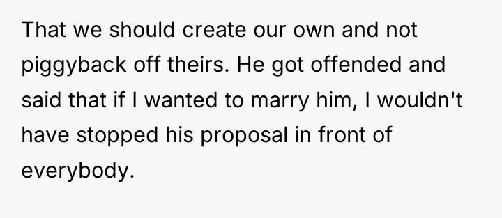 That we should create our own and not piggyback off...