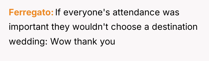 Ferregato If everyone's attendance was important they wouldn't choose a...