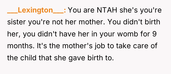 ___Lexington___ You are NTAH she's you're sister you're not her...