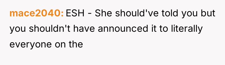 mace2040 ESH - She should've told you but you shouldn't...