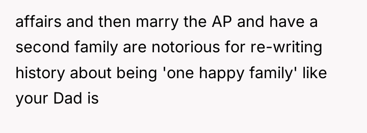 affairs and then marry the AP and have a second...