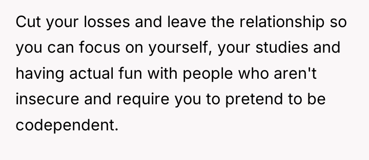 Cut your losses and leave the relationship so you can...