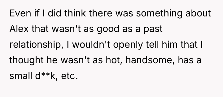 Even if I did think there was something about Alex...