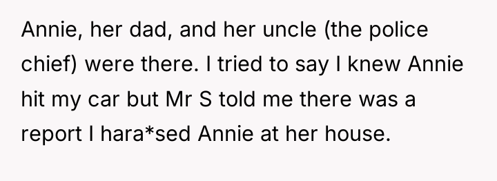 Annie, her dad, and her uncle (the police chief) were...