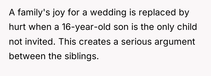 A family's joy for a wedding is replaced by hurt...