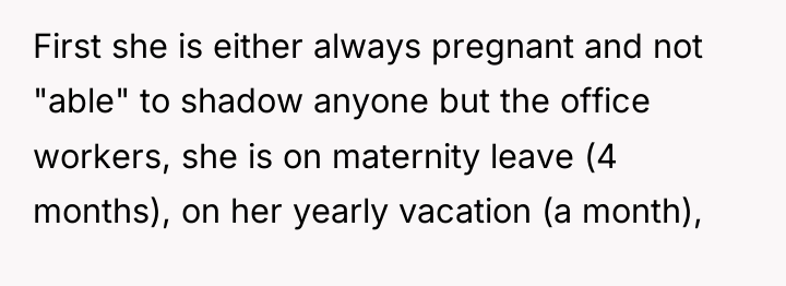 First she is either always pregnant and not "able" to...