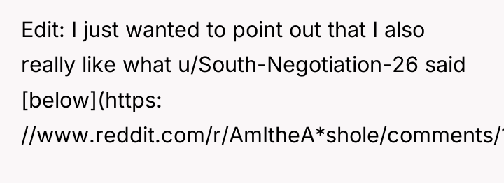 Edit: I just wanted to point out that I also...