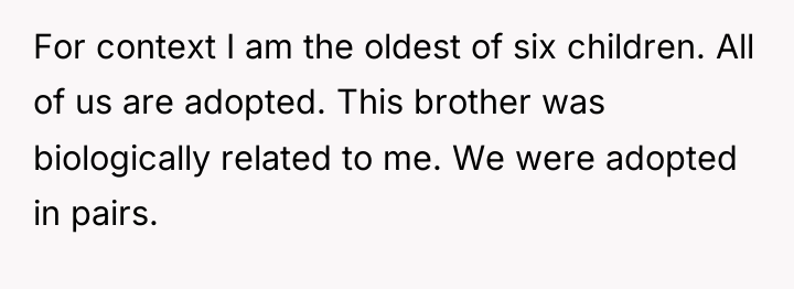For context I am the oldest of six children. All...