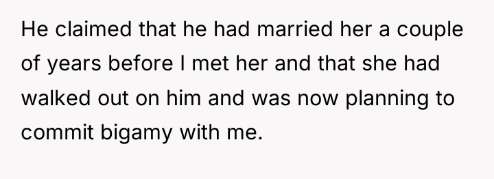 He claimed that he had married her a couple of...