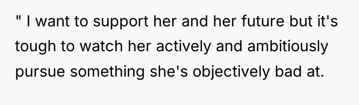 " I want to support her and her future but...