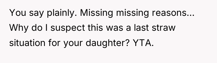 You say plainly. Missing missing reasons... Why do I suspect...