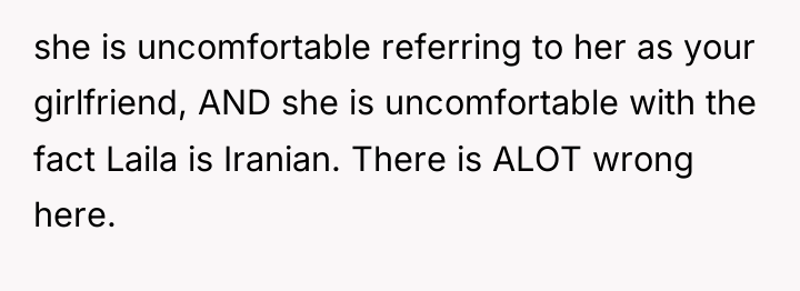 she is uncomfortable referring to her as your girlfriend, AND...