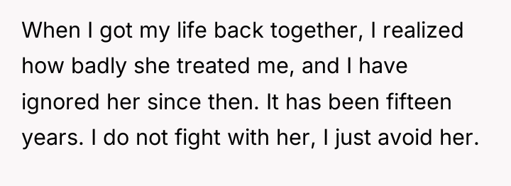 When I got my life back together, I realized how...