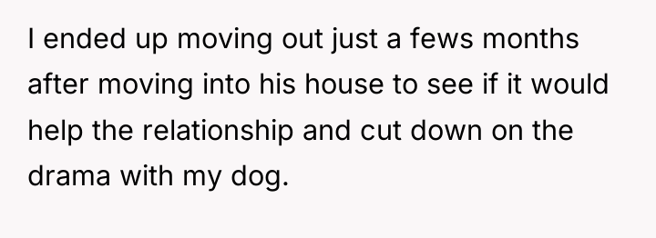 I ended up moving out just a fews months after...