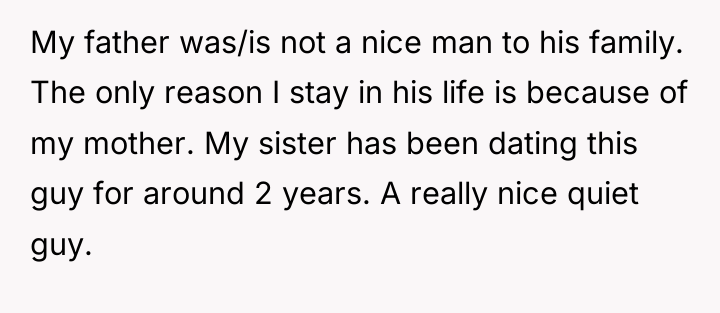 My father was/is not a nice man to his family....