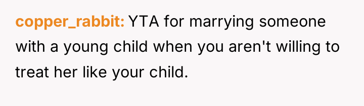 copper_rabbit YTA for marrying someone with a young child when...