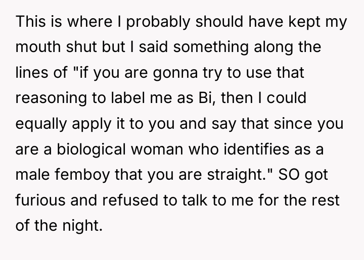 This is where I probably should have kept my mouth...