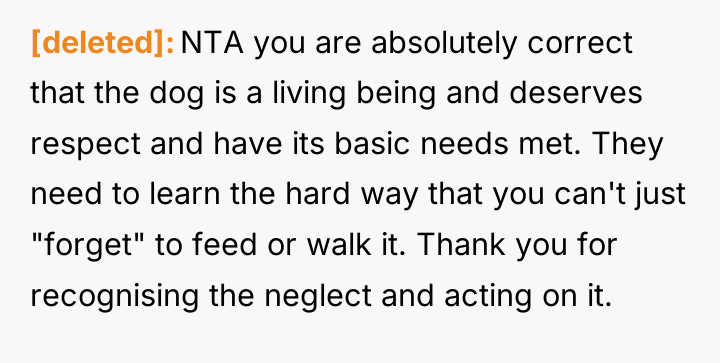 [deleted] NTA you are absolutely correct that the dog is...